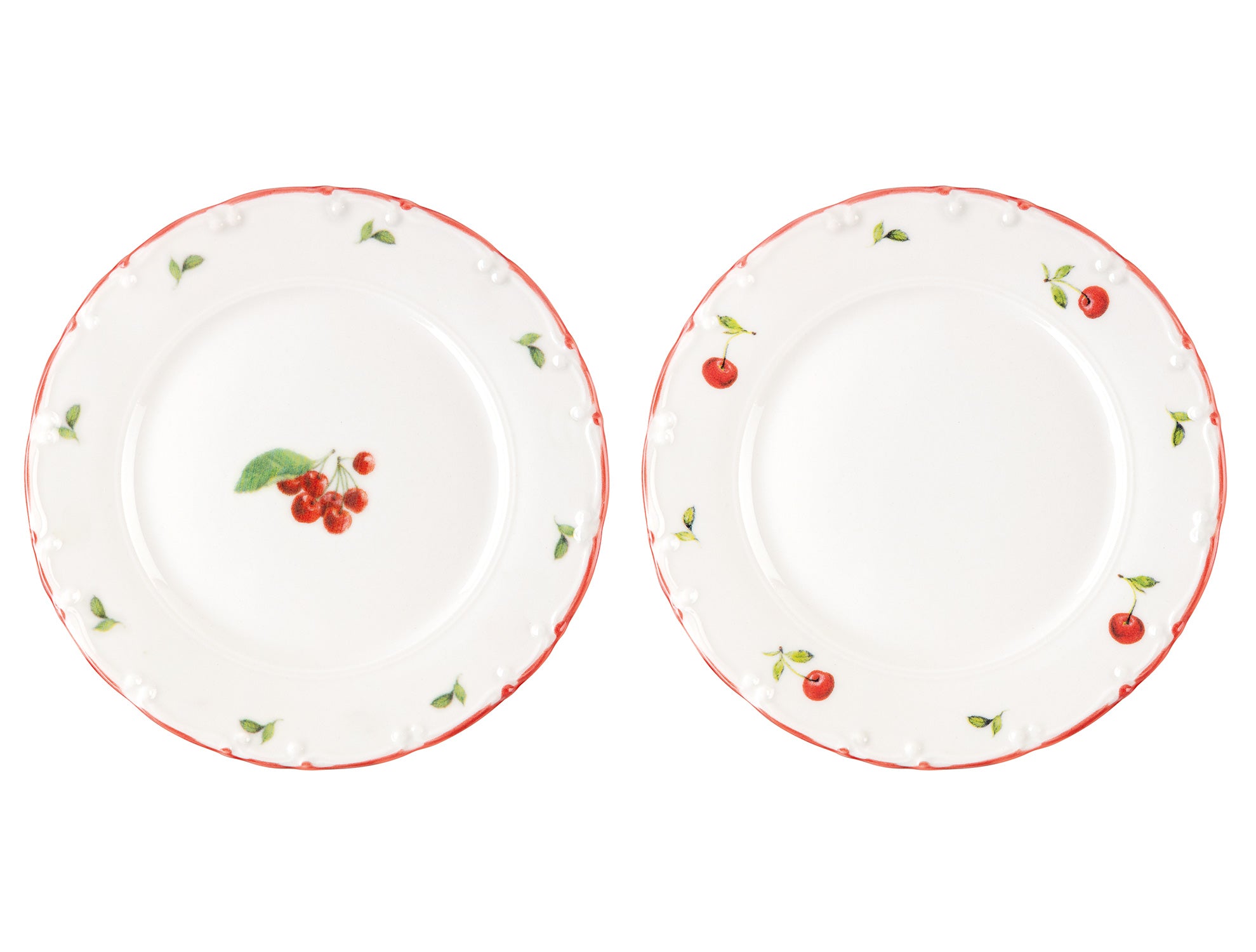 Cherry 6 Pcs Cake Plate Set - Madame Coco JO