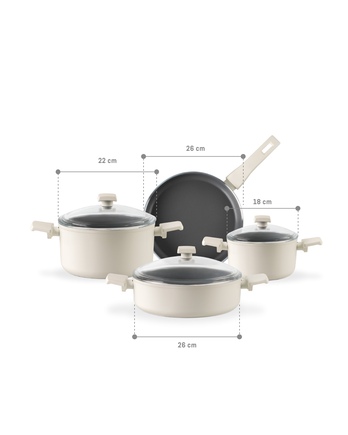 Nano Ceramic 7 Pieces  Cookware Set - Madame Coco JO