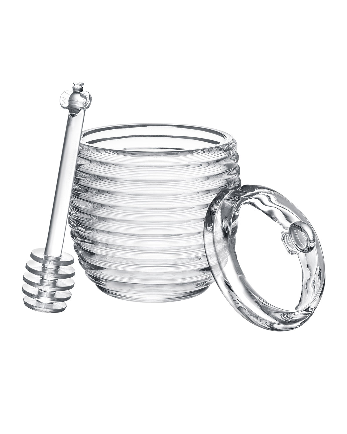 Lorenzo Glass Honey Jar With Dipper - 240ml - Madame Coco JO