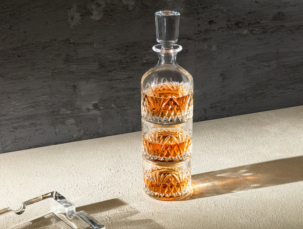 Aron 3-pcs Glass Whiskey Carafe Set - With Lid - Madame Coco JO