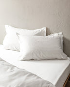 Elicia King Size Striped Satin Duvet Cover Set - Madame Coco JO