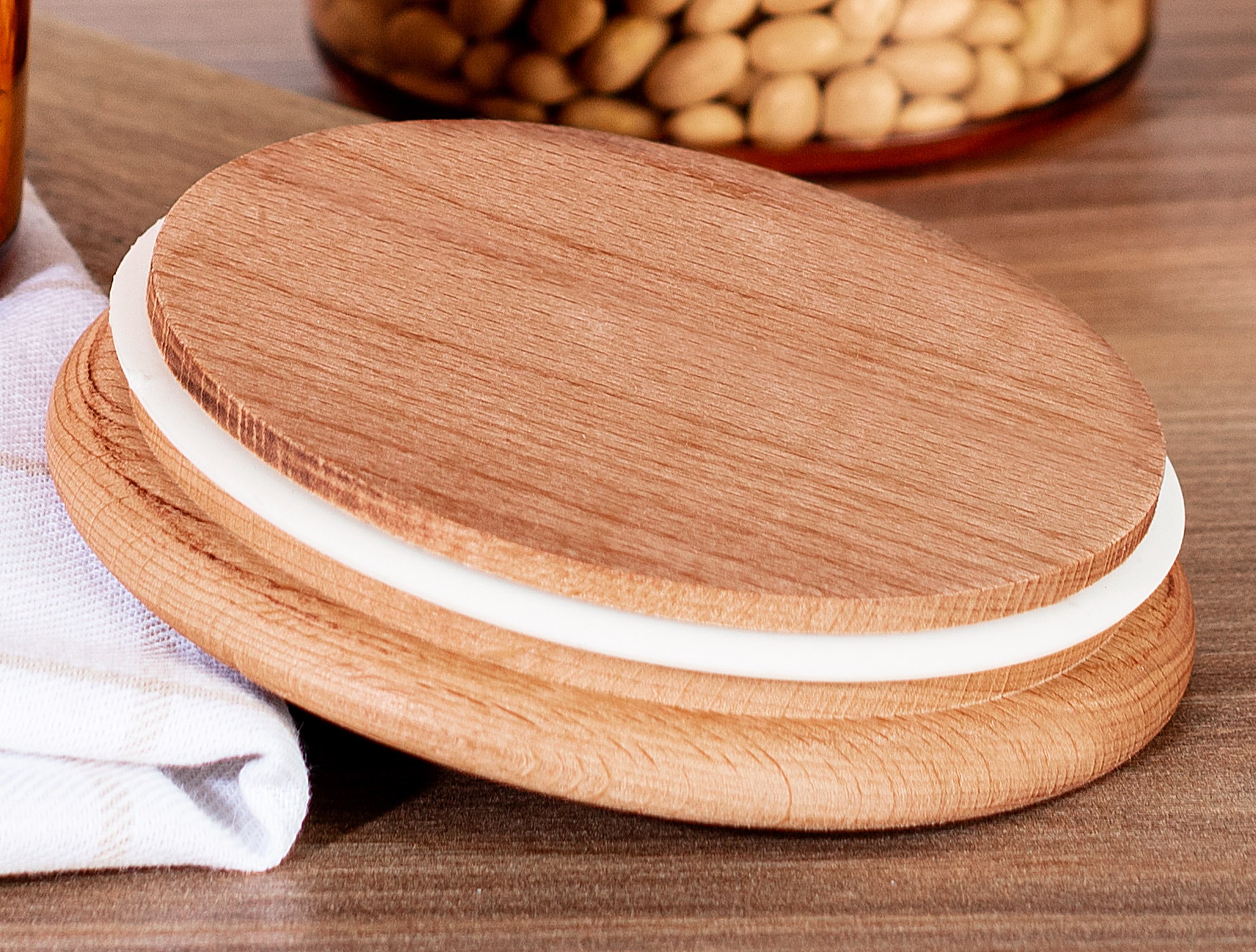 Storage Box With Wooden Lid 1500ml 2pcs - Madame Coco JO