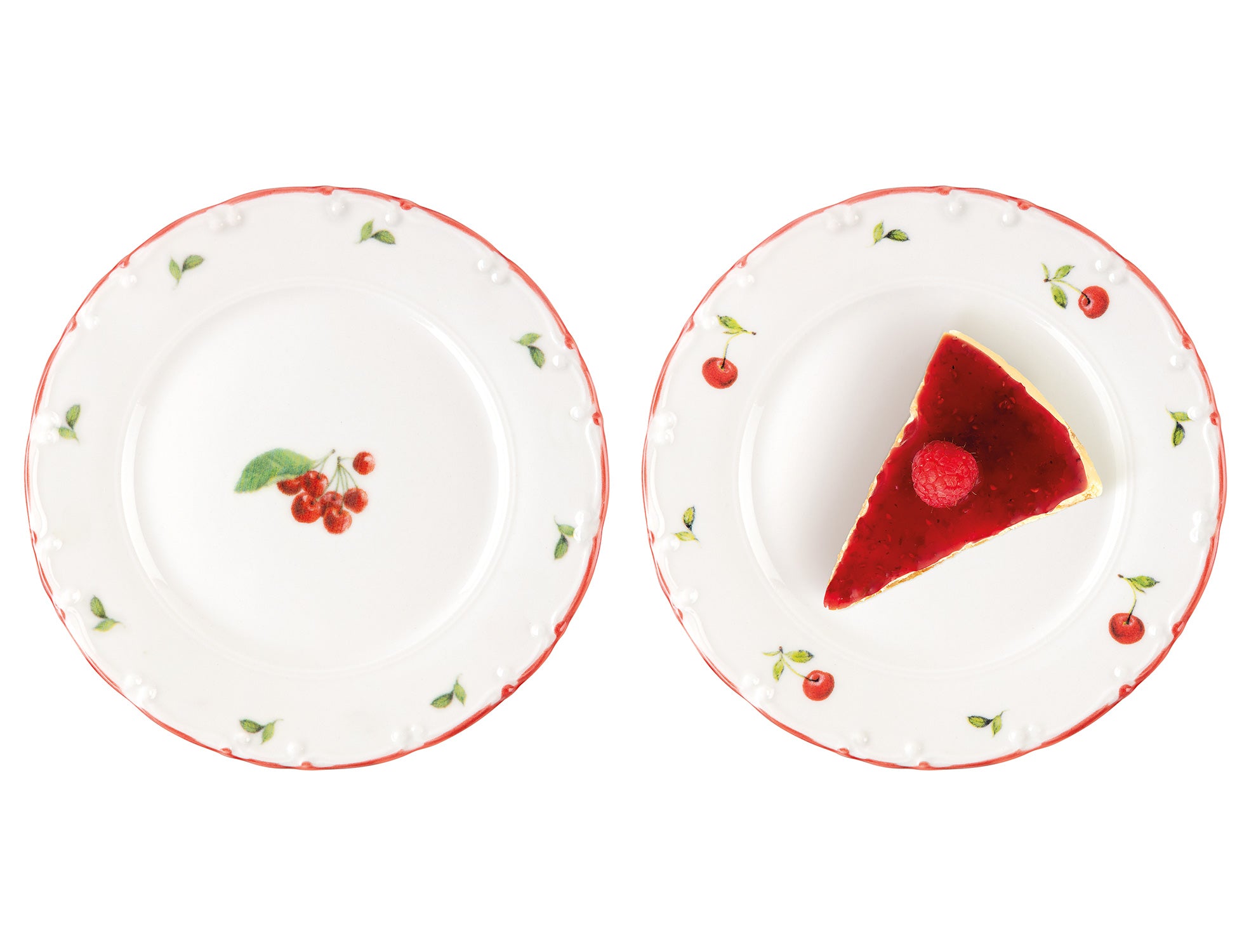 Cherry 6 Pcs Cake Plate Set - Madame Coco JO