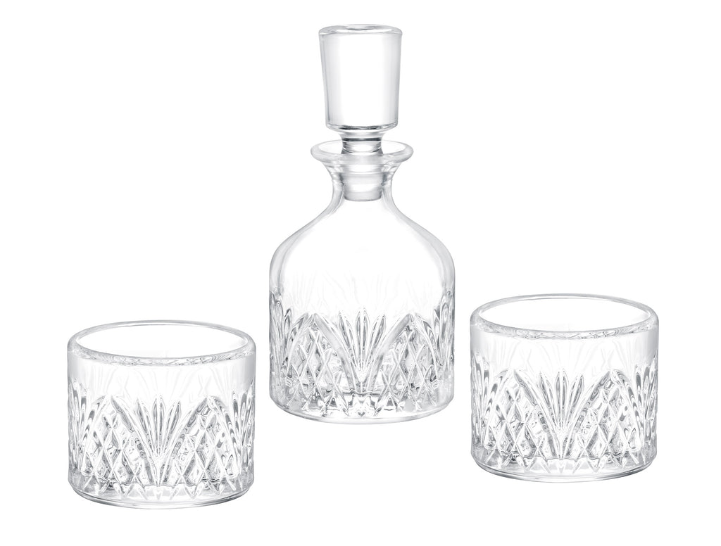 Aron 3-pcs Glass Whiskey Carafe Set - With Lid - Madame Coco JO