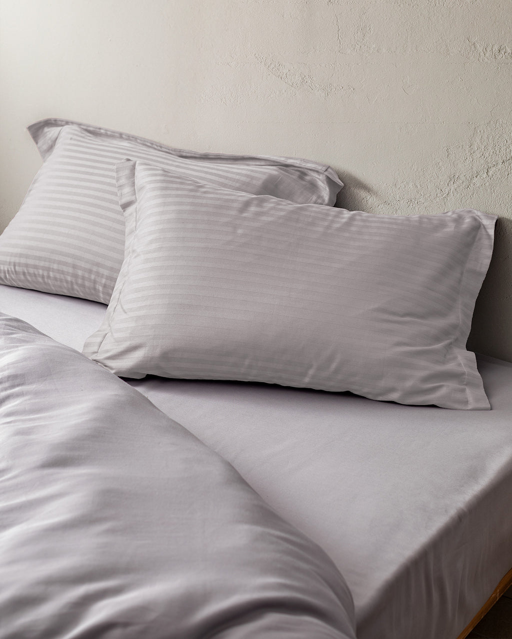 Elicia King Size Striped Satin Duvet Cover Set - Madame Coco JO