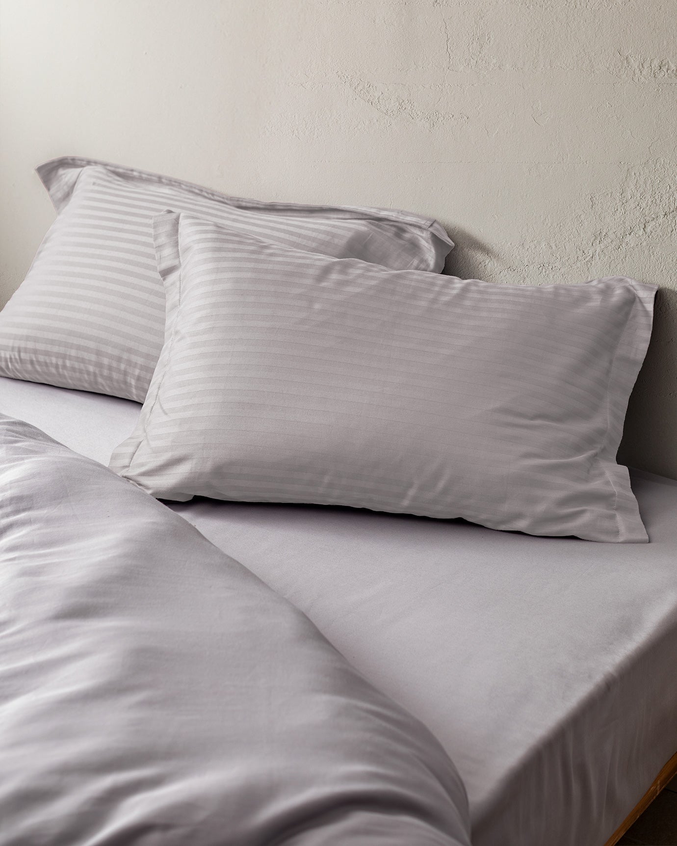 Elicia King Size Striped Satin Duvet Cover Set - Madame Coco JO