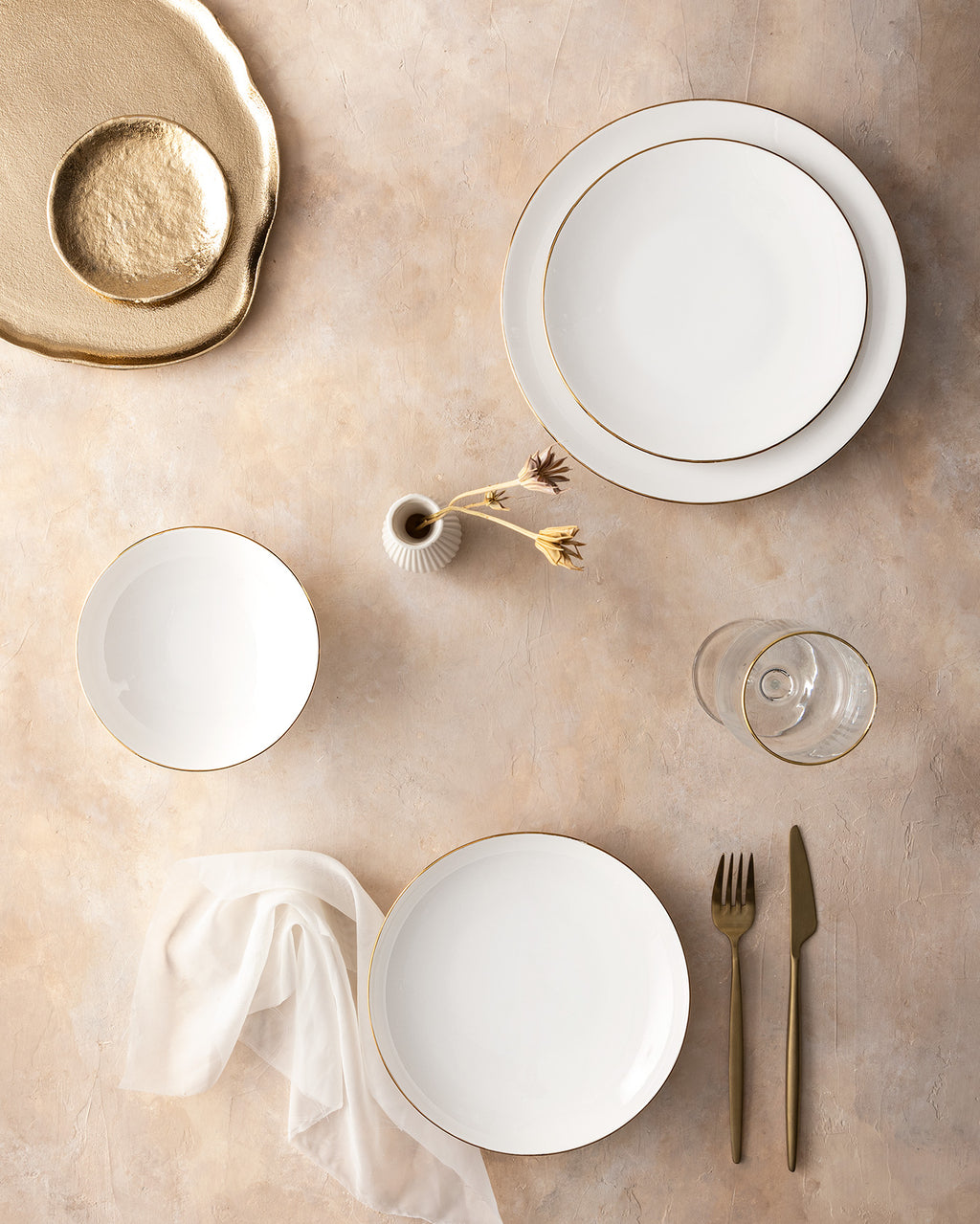 Ravello 24 Piece Dinner Set Gold/platinum - Madame Coco JO