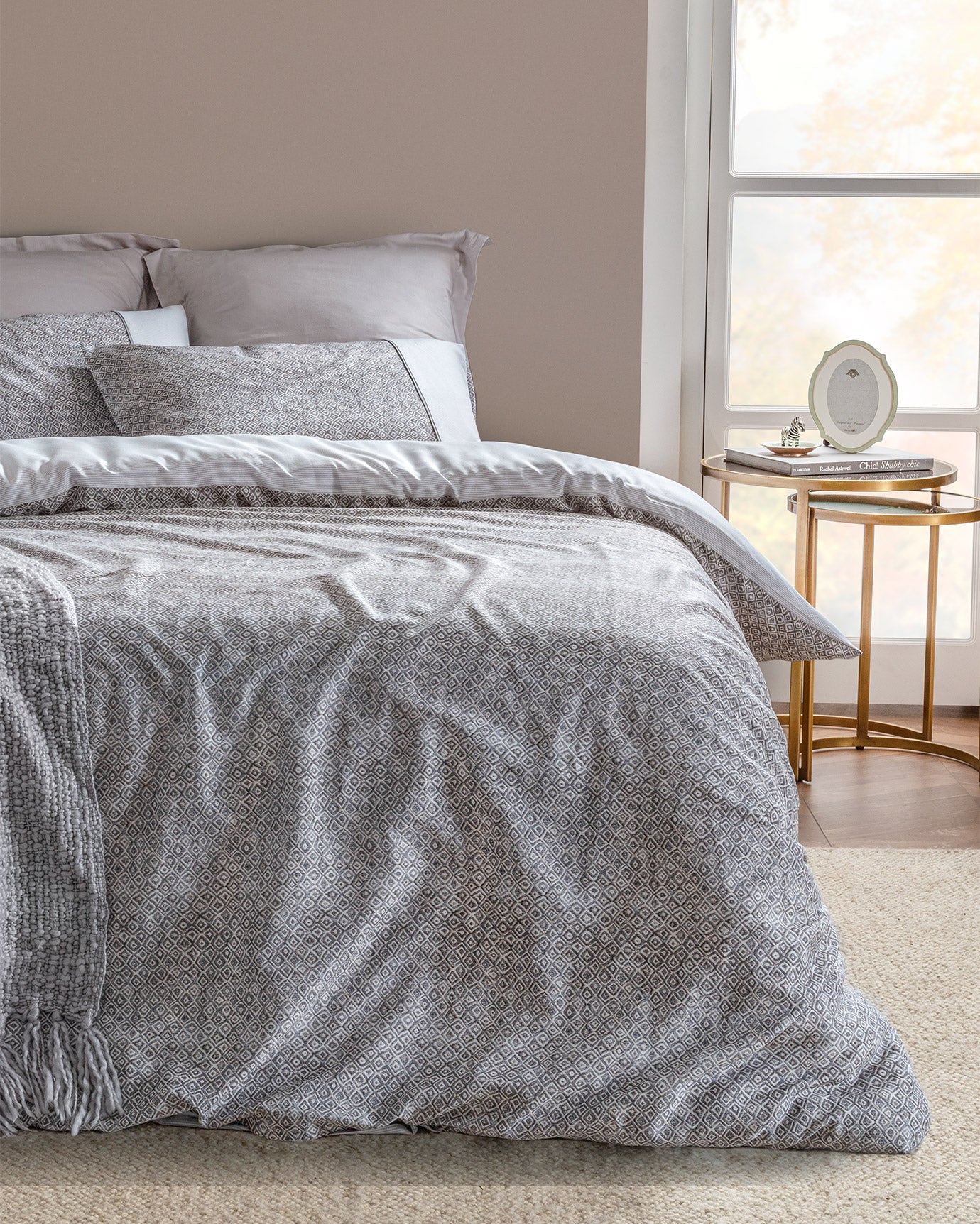 Diane Duvet Cover Set -coco Crep Patterned - Madame Coco JO