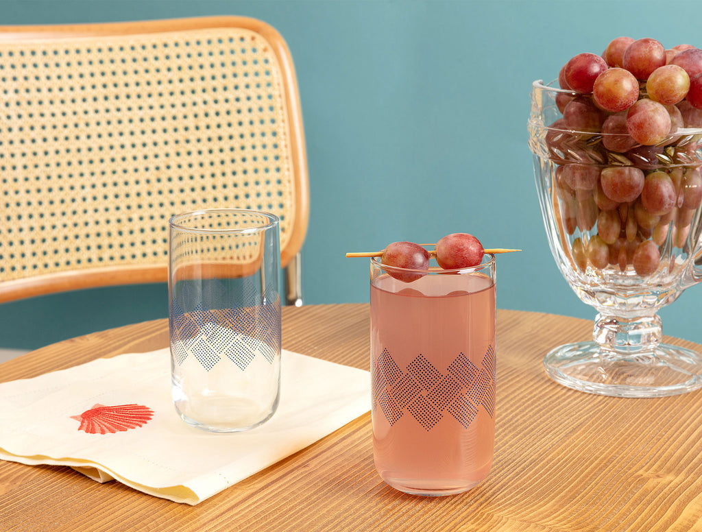 Musette-blue Rugs4-piece Beverage Glass Set - Madame Coco JO