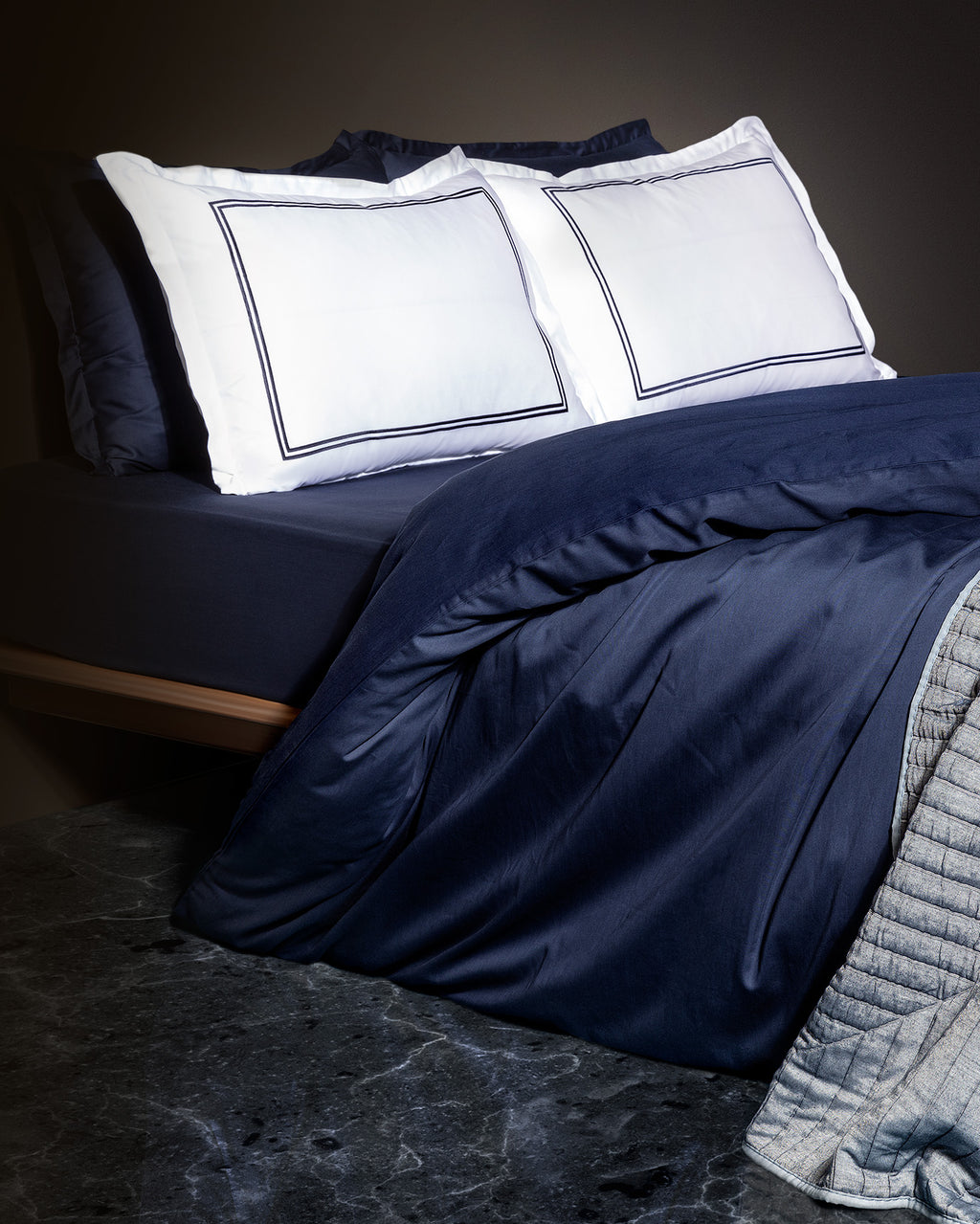 Jacinthe King Size Duvet Cover Set - Embroidered - Satin - Madame Coco JO