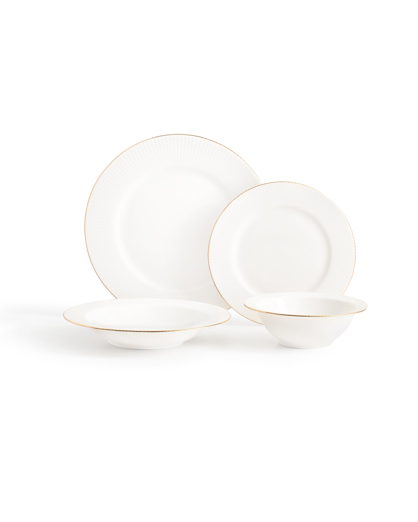 Grace 24 Piece Dinner Set Gold/platinum - Madame Coco JO