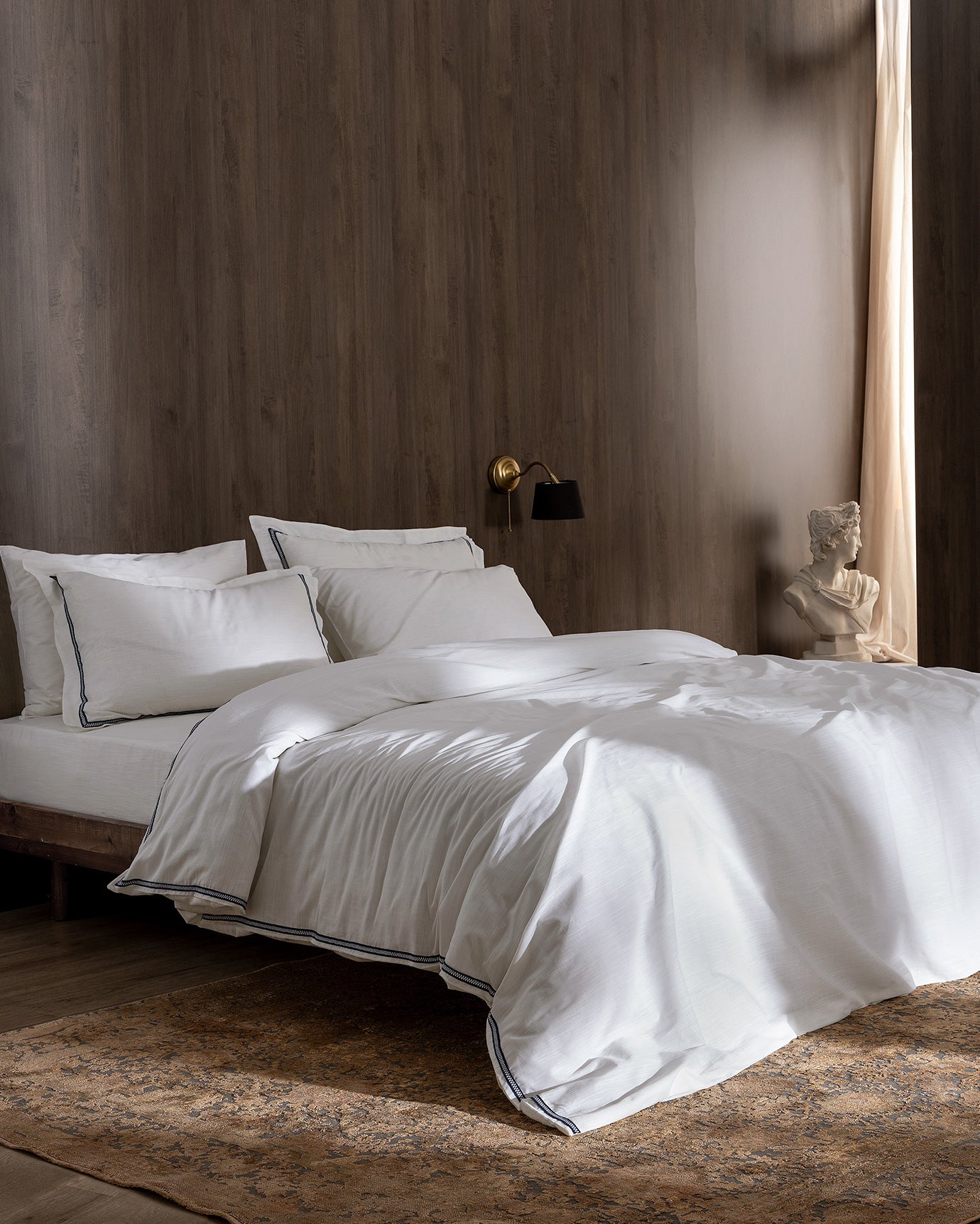 Tina King Size Linen Look Washed Duvet Cover Set - Madame Coco JO