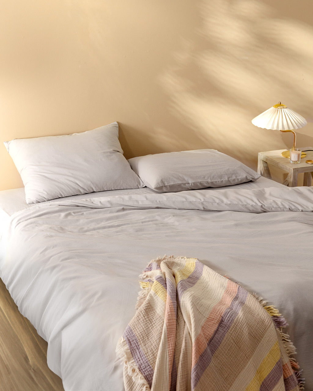 Carla Single Size Fitted Washed  Duvet Cover Set - Madame Coco JO