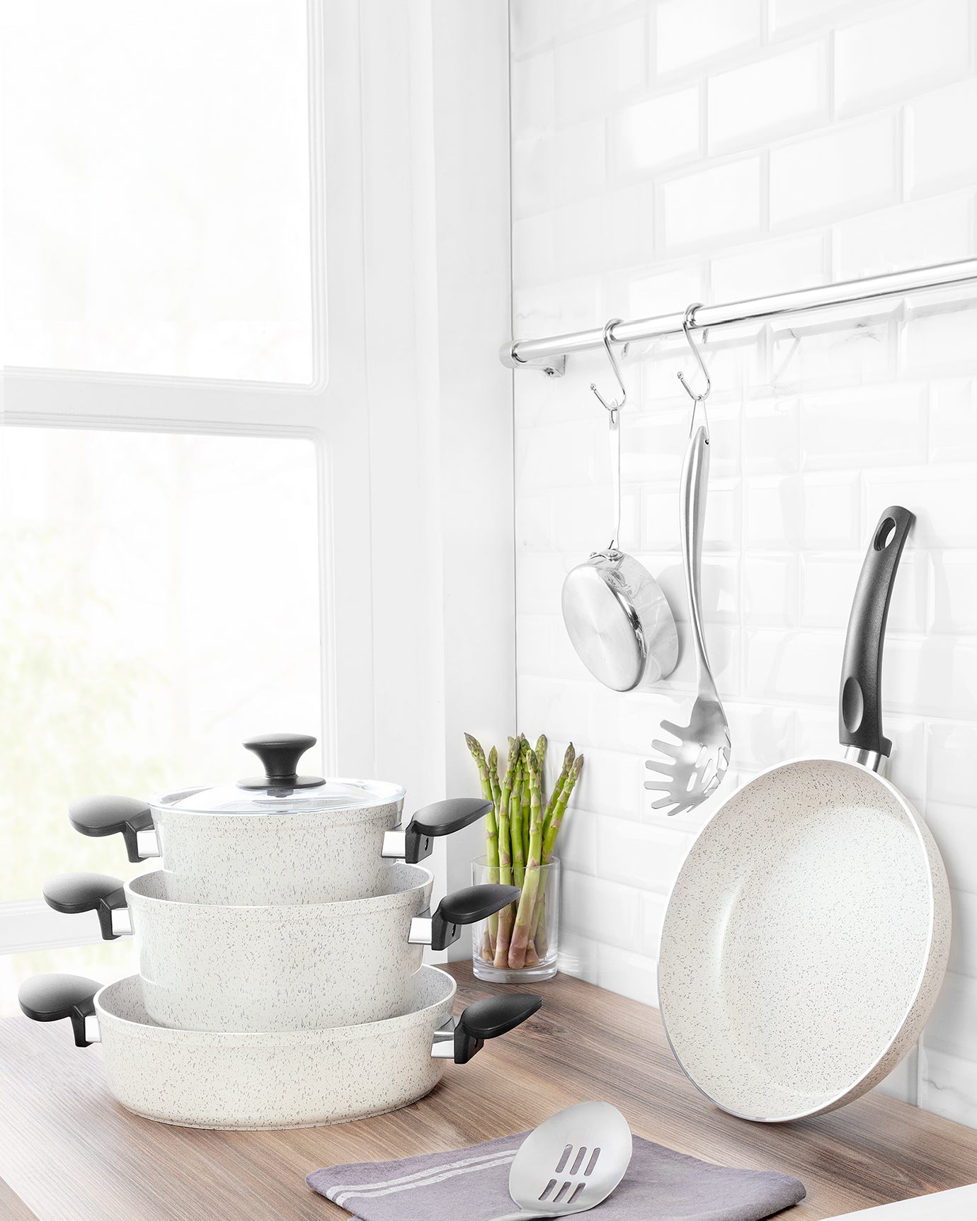 Gordes Granite Look Cookware Set 7 Pieces - Madame Coco JO