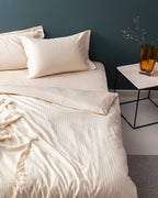 Elicia King Size Striped Satin Duvet Cover Set - Madame Coco JO