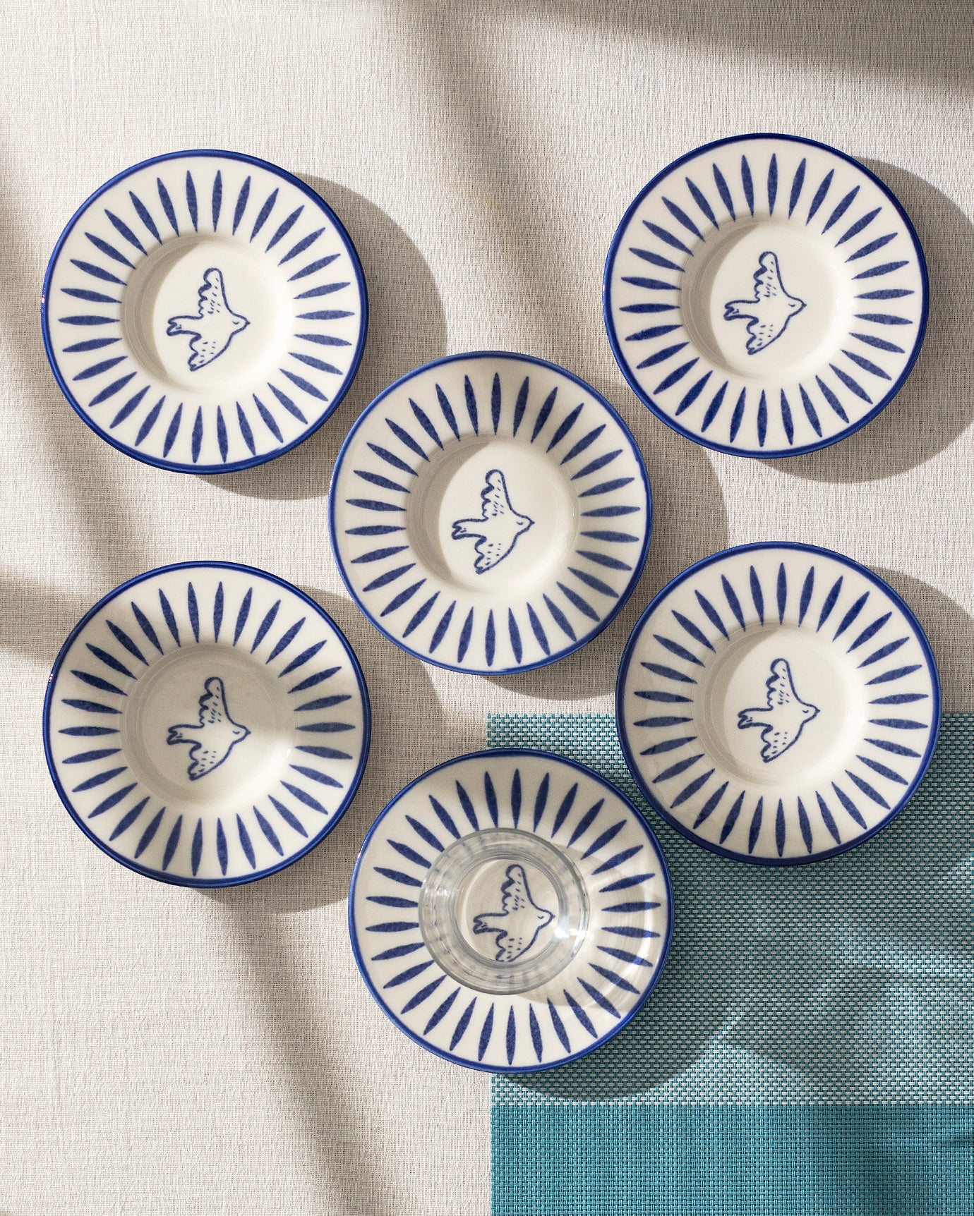 Luxe Oiseau 6-piece Tea Glass Saucer Set - Madame Coco JO