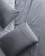 Danton King Size Satin Piping Plain Dye Duvet Cover Set - Madame Coco JO