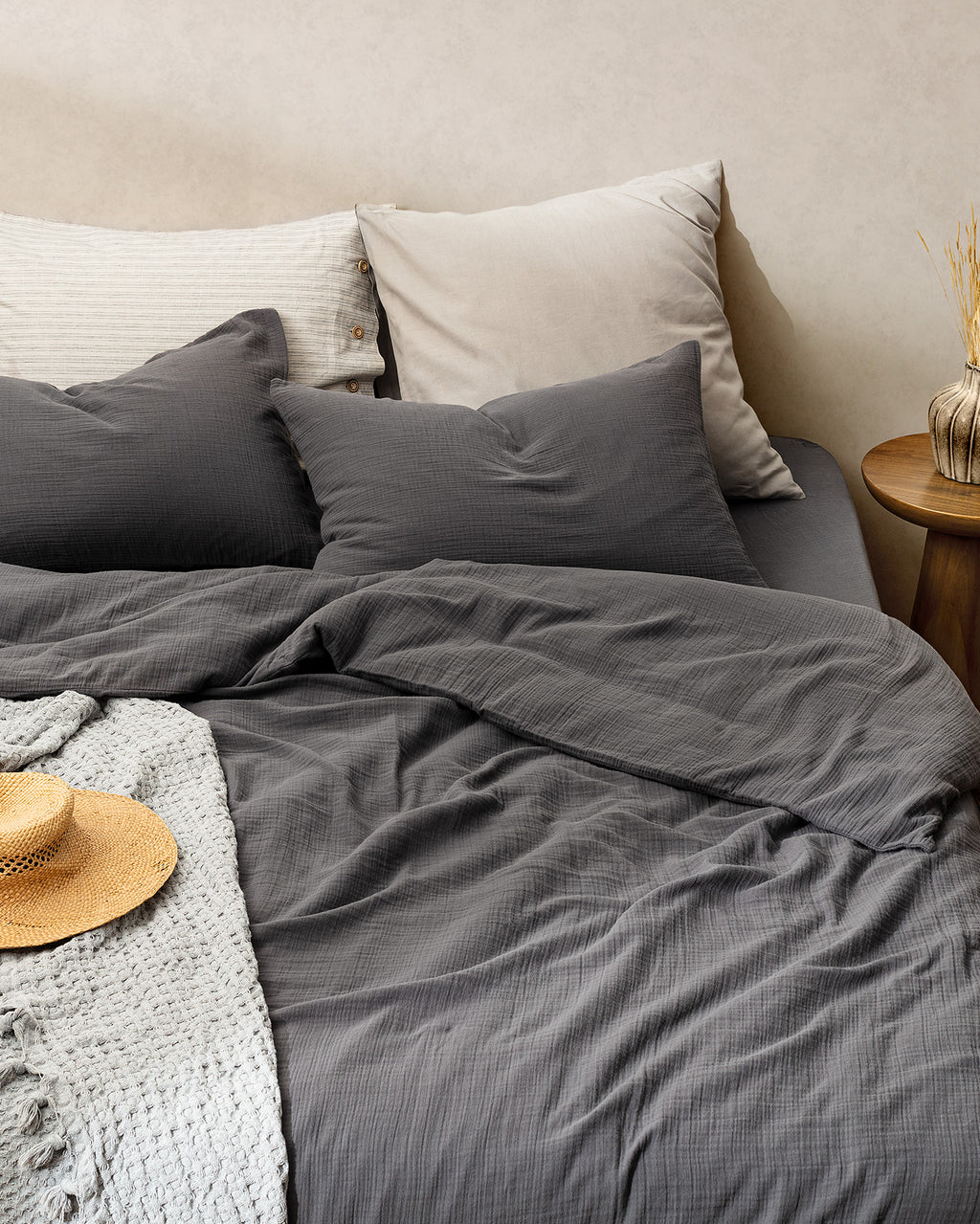 Marla Muslin Superking Size Duvet Cover Set - Fitted - Madame Coco JO