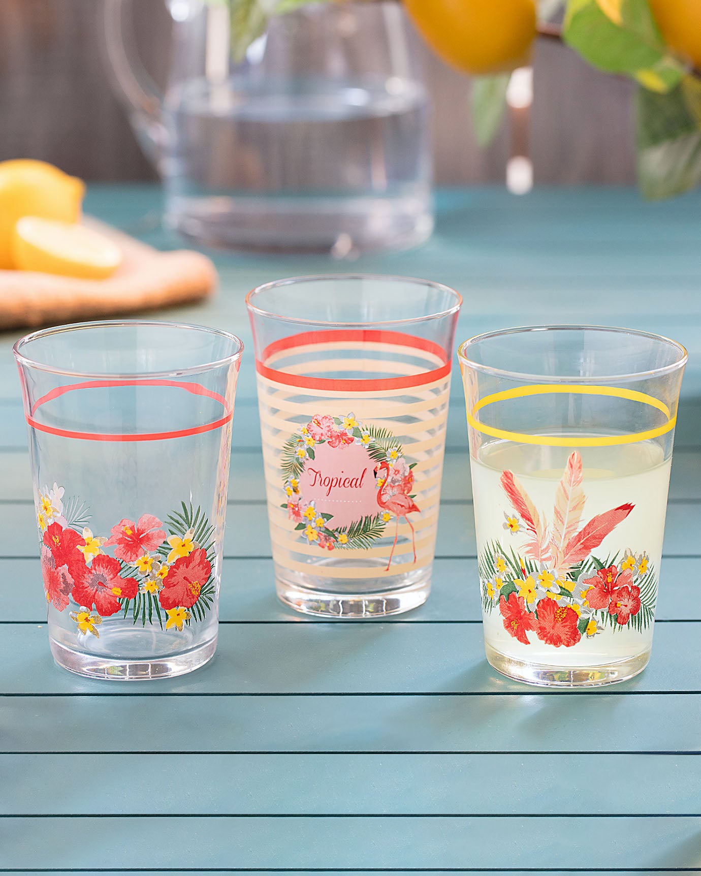 Flamingo 3-piece Glass Set - Madame Coco JO