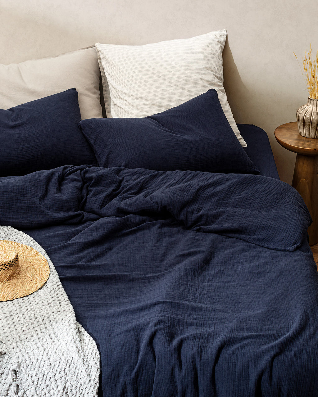 Marla Muslin King Size Duvet Cover Set - Fitted - Madame Coco JO