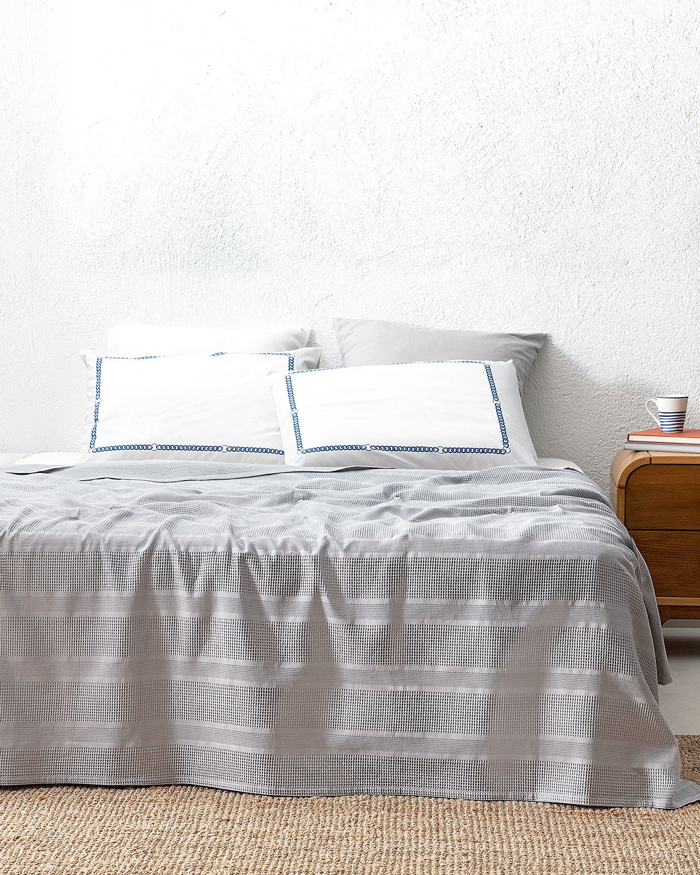 Mathilda Carded Plain King Size Pique Set - Madame Coco JO