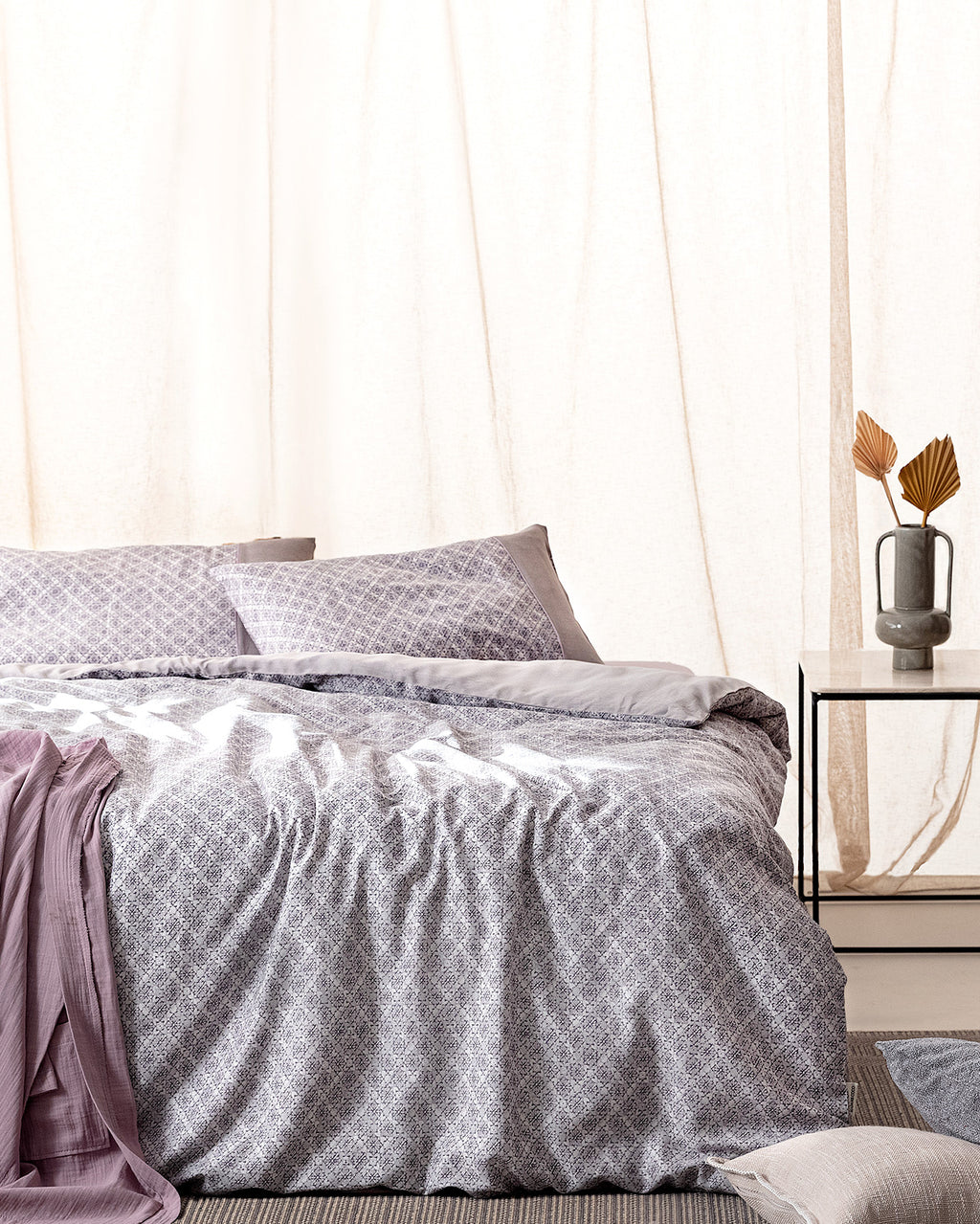 Clarice Single Size Duvet Cover Set - Coco Crep Patterned - Madame Coco JO
