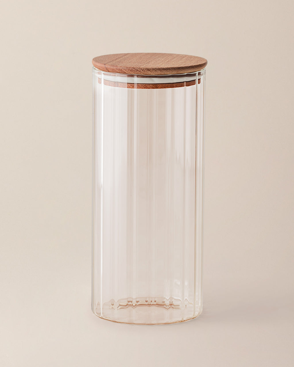 Lunel Cylinder Glass Jar With Optics - 1500ml - Large Size - Madame Coco JO