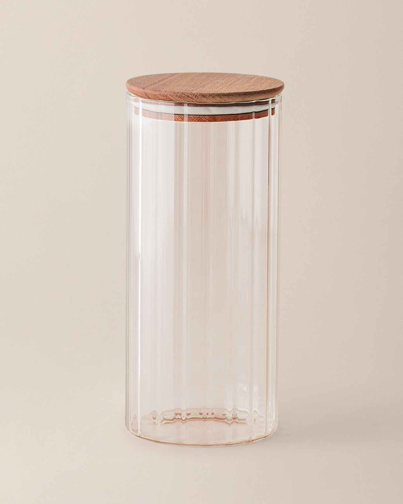 Lunel Cylinder Glass Jar With Optics - 1500ml - Large Size - Madame Coco JO