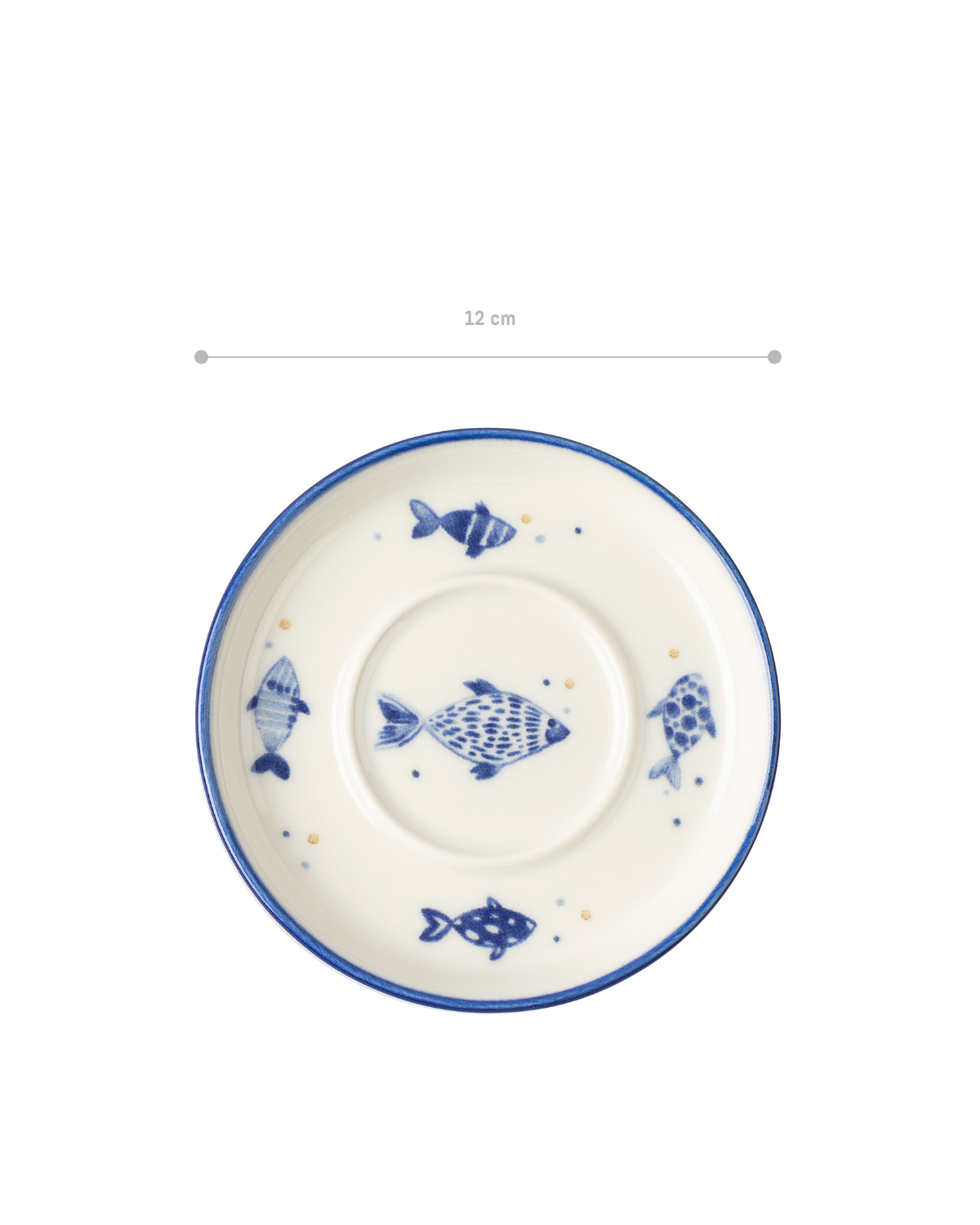 Grande Poisson 6-piece Tea Glass Saucer Set - Madame Coco JO