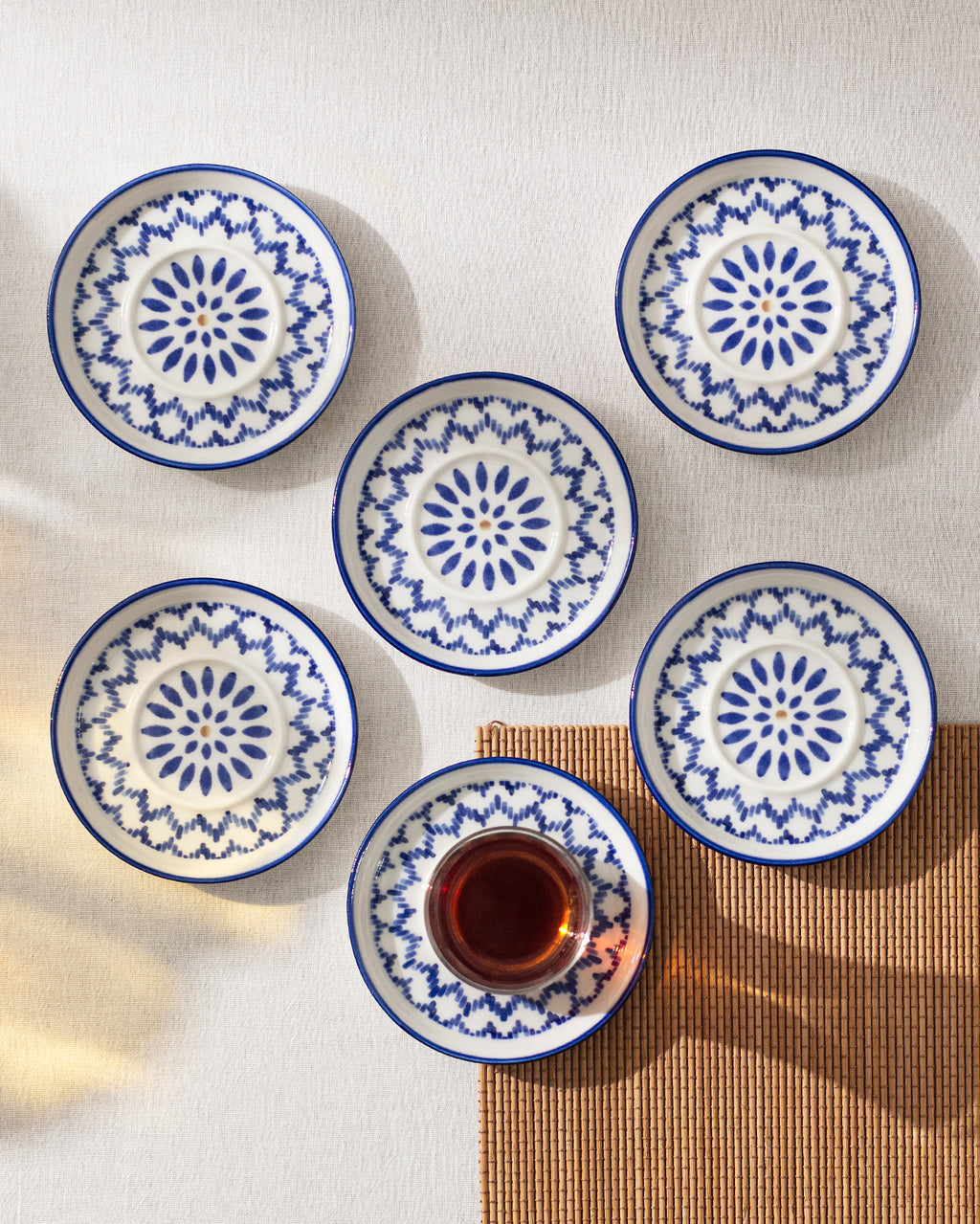 Grande Mixte 6-piece Tea Glass Saucer Set - Madame Coco JO