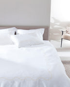 Marguerite King Size Duvet Cover Set - Embroidered - Satin - Madame Coco JO