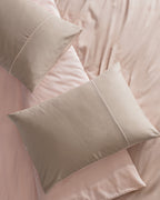 Danton King Size Satin Piping Plain Dye Duvet Cover Set - Madame Coco JO