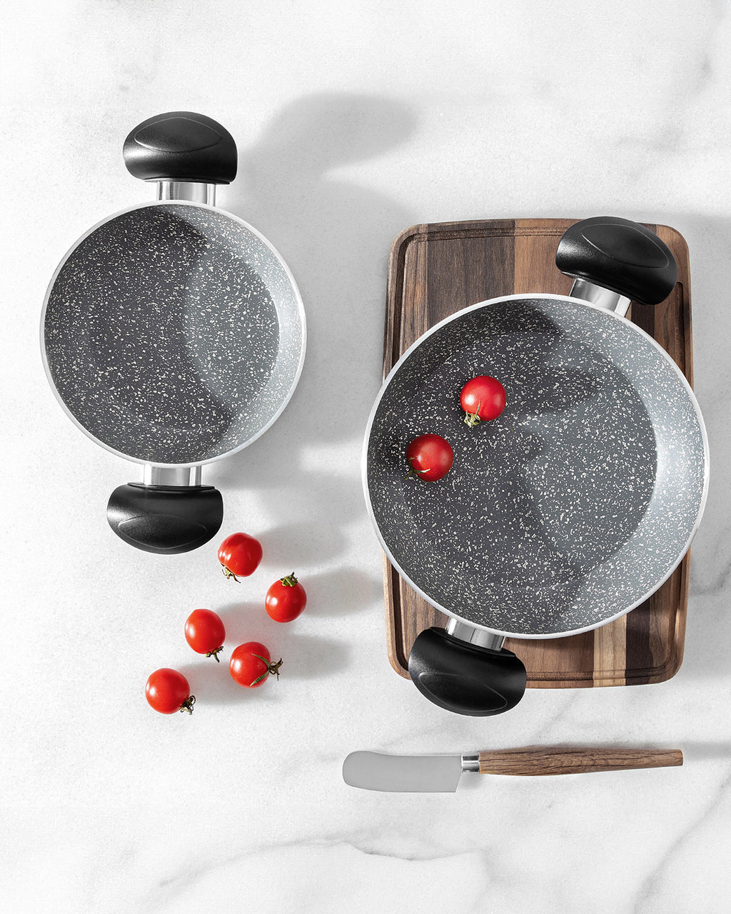 Gordes Granite Look Shallow Pan Set 2 Pieces - Madame Coco JO