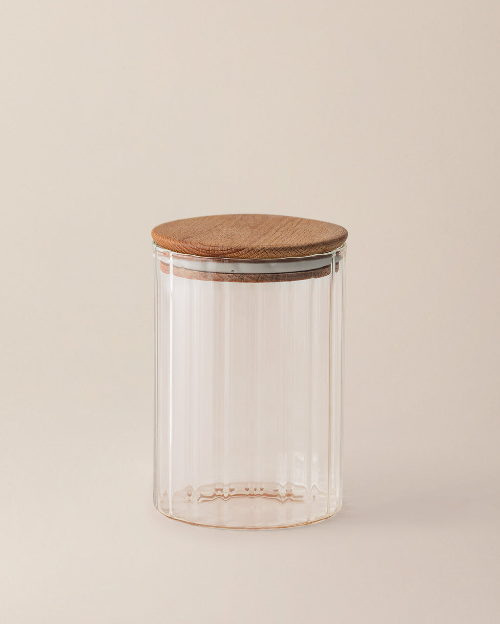 Lunel Cylinder Glass Jar With Optics - 1000ml - Small Size - Madame Coco JO