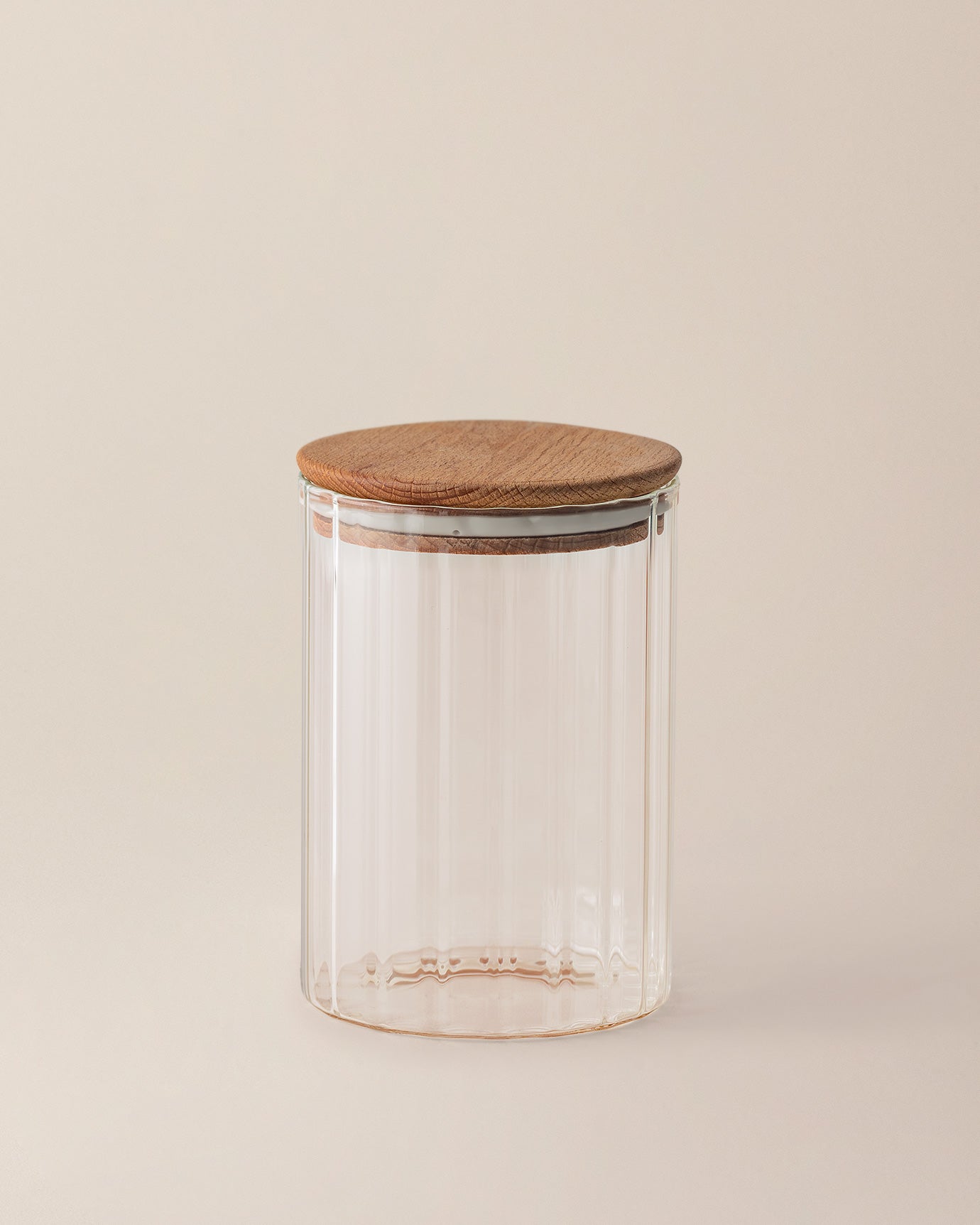 Lunel Cylinder Glass Jar With Optics - 1000ml - Small Size - Madame Coco JO