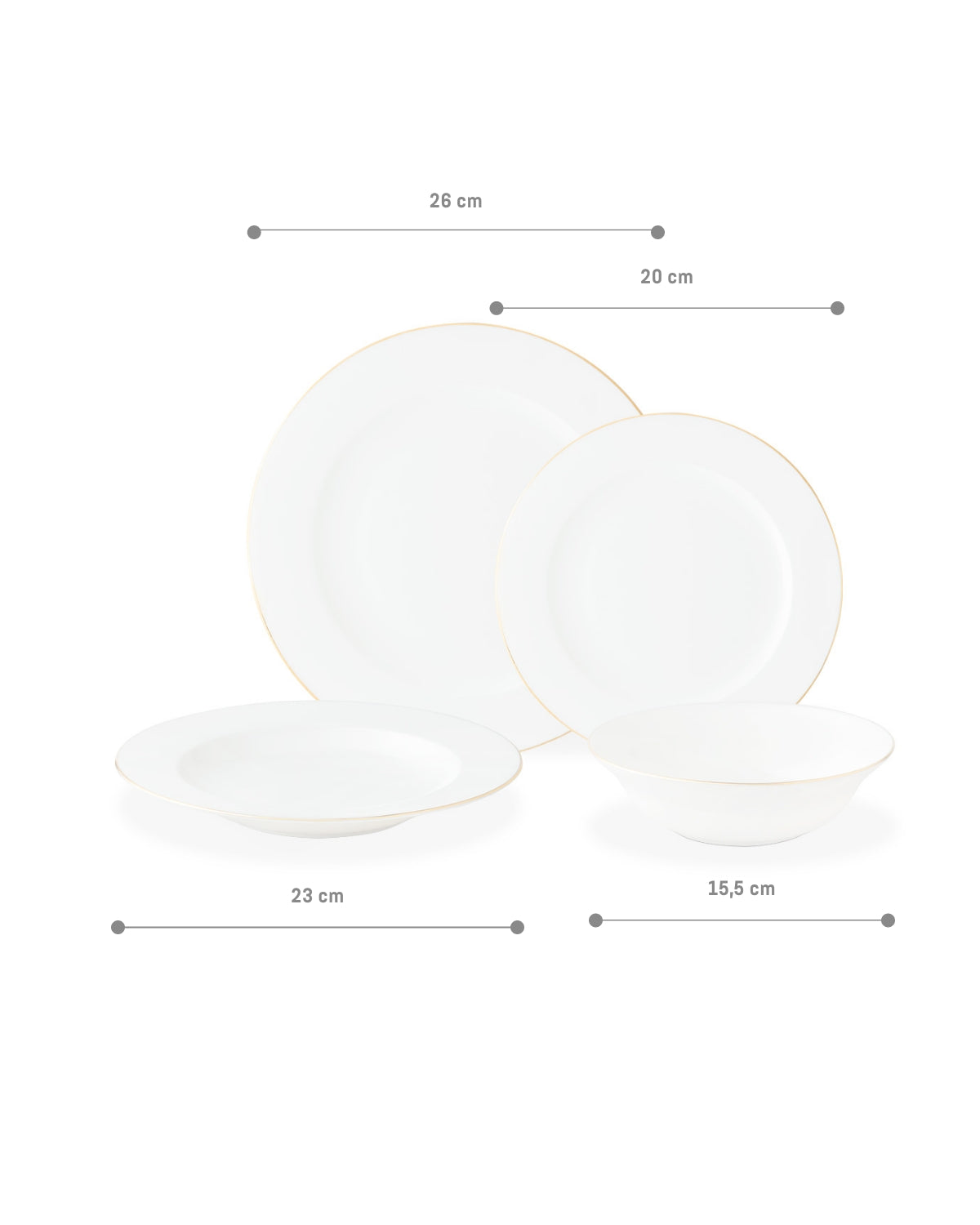 Galena 24 Piece Dinner Set Gold/platinum - Madame Coco JO