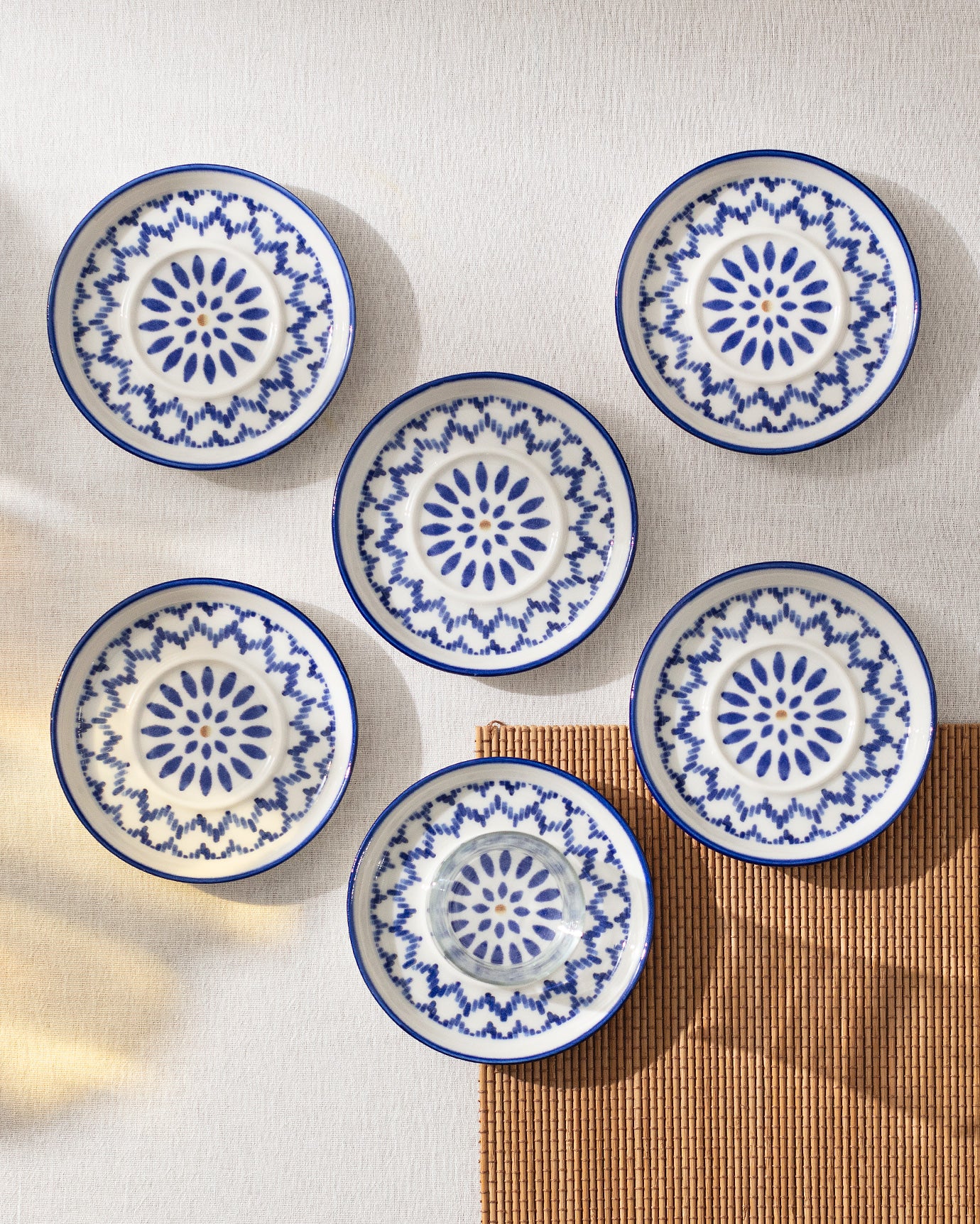 Grande Mixte 6-piece Tea Glass Saucer Set - Madame Coco JO