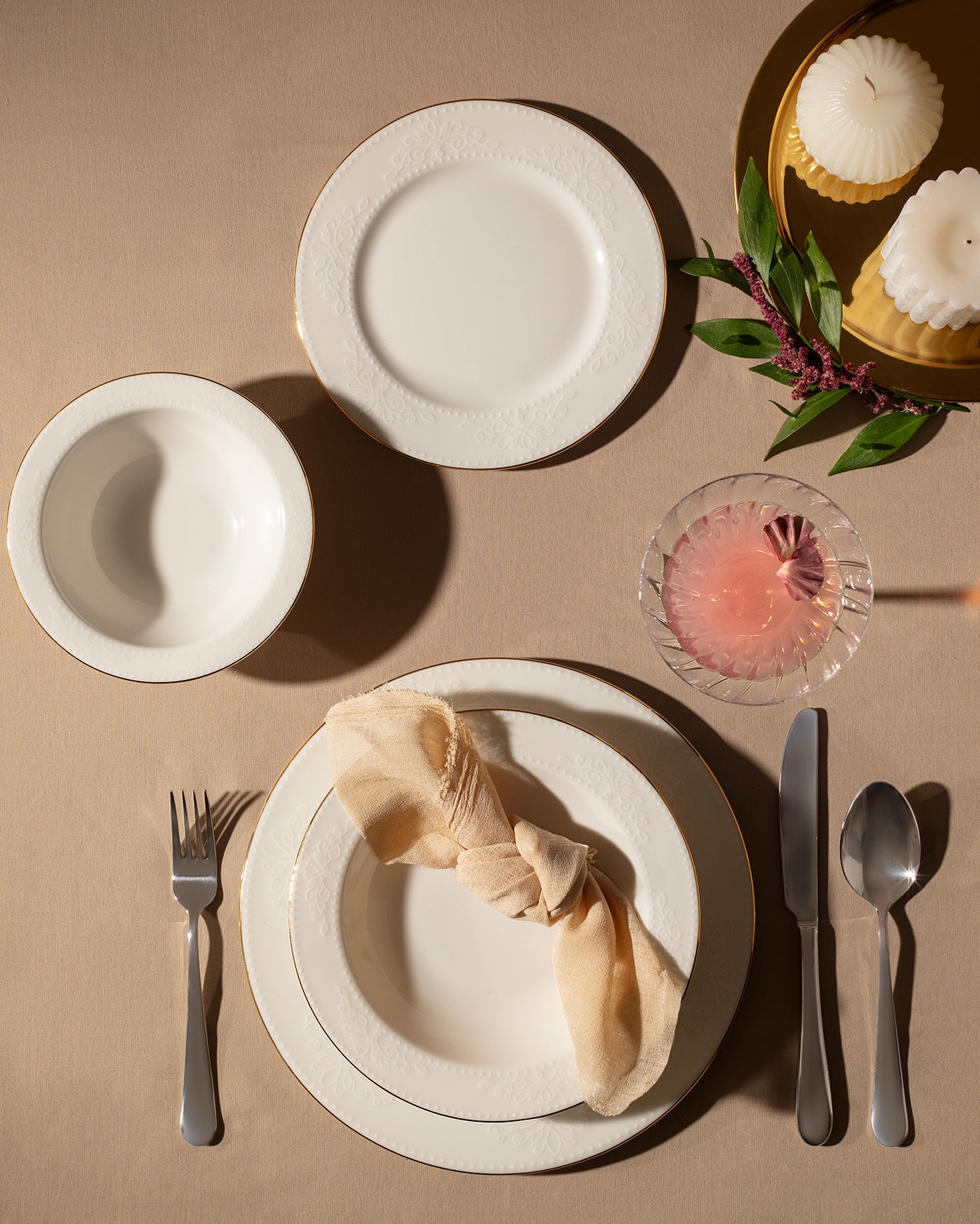 Relief Dinner Set 24 Pcs - Madame Coco JO