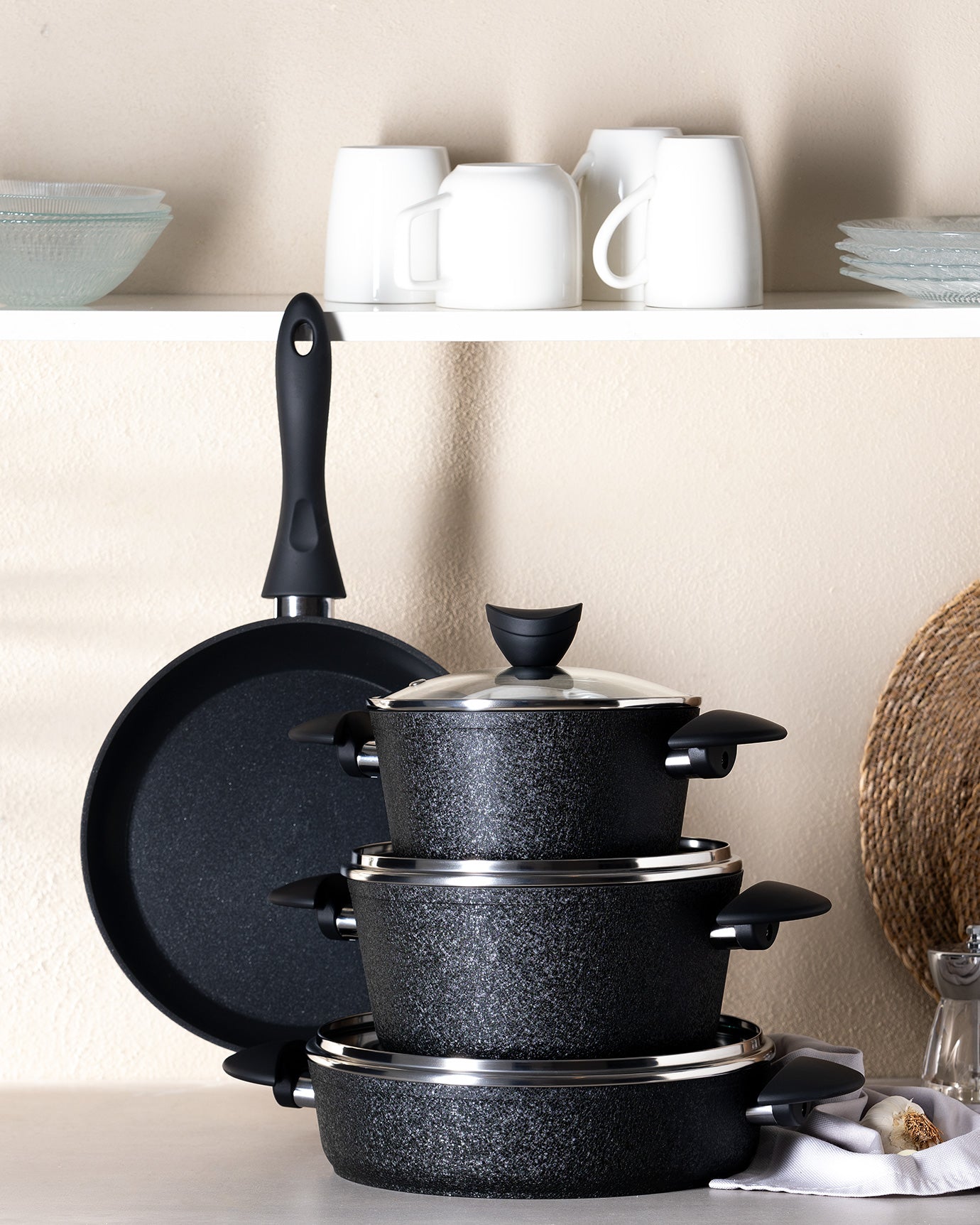 Noir Titanium 7 Piece Cookware Set - Madame Coco JO