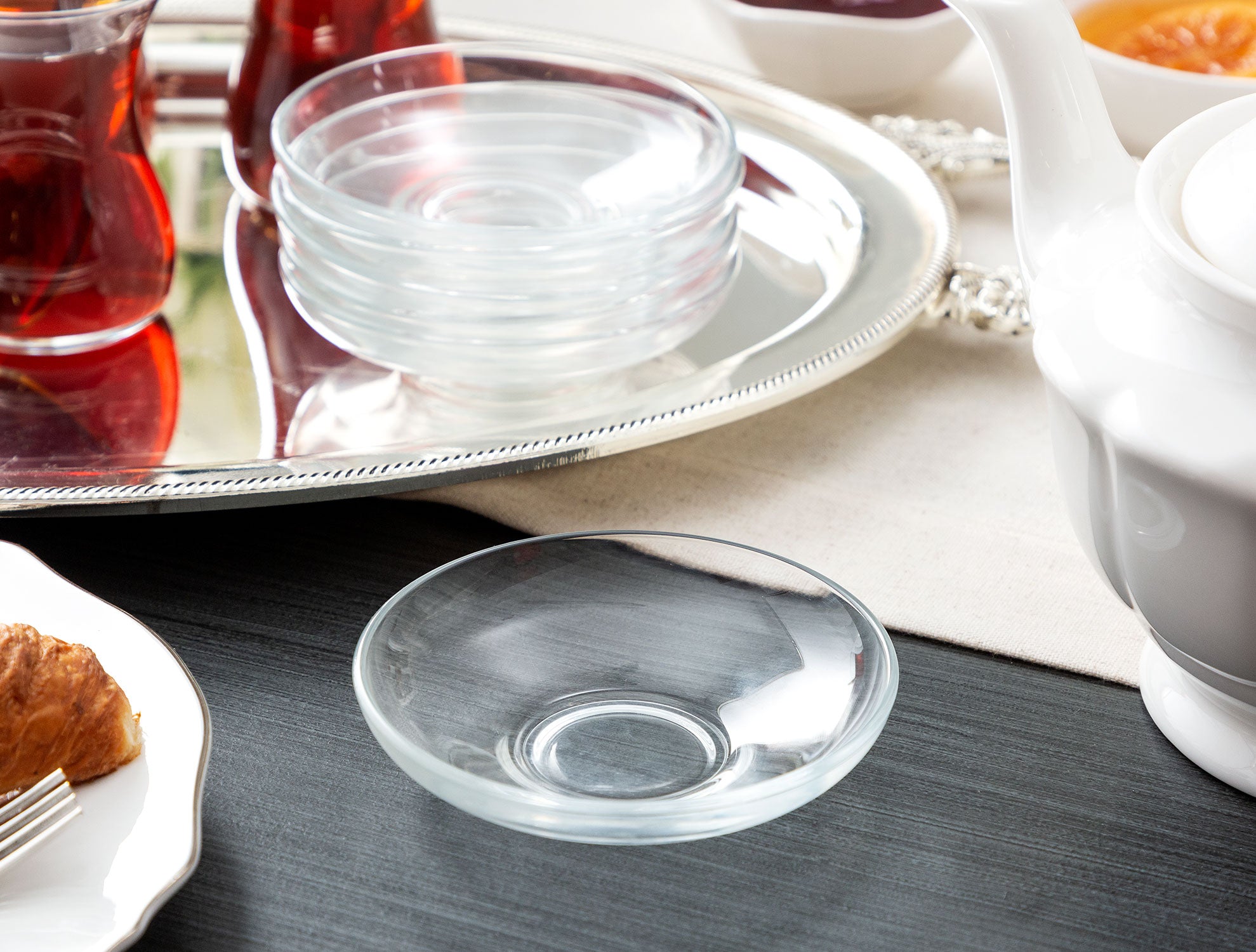 Trace 6-piece Tea Glass Saucer - Madame Coco JO