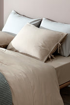 Tracey Super King Size Size Linen Look Washed Duvet Cover Set - Madame Coco JO