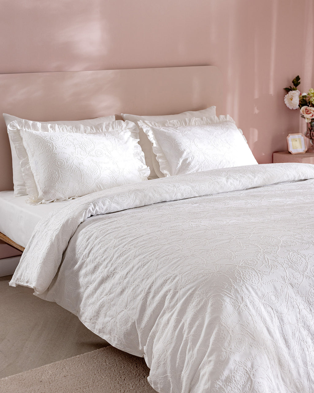 Aulne Kıng Sıze Embroıdery Duvet Cover Set - Madame Coco JO