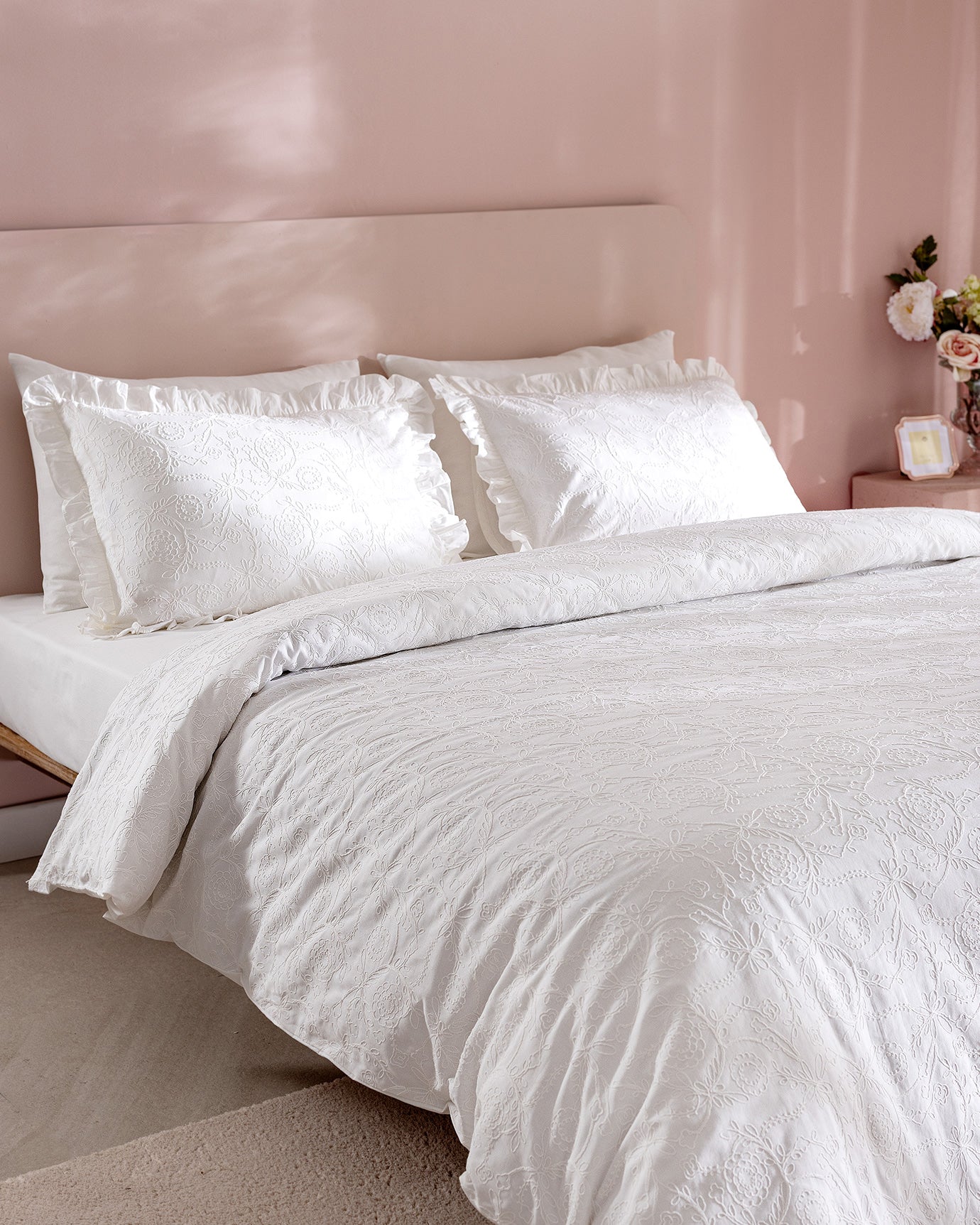 Aulne Kıng Sıze Embroıdery Duvet Cover Set - Madame Coco JO