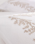 Linda King Size Duvet Cover Set - Embroidered Washed Seersucker - Madame Coco JO