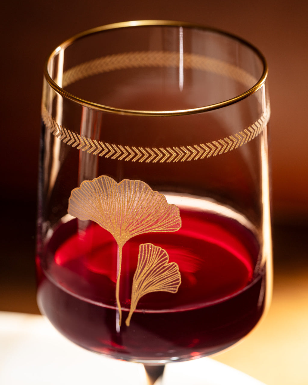 Musette - Lovely Ginkgo Leaves 4-piece Beverage Glass Set - 365ml - Madame Coco JO