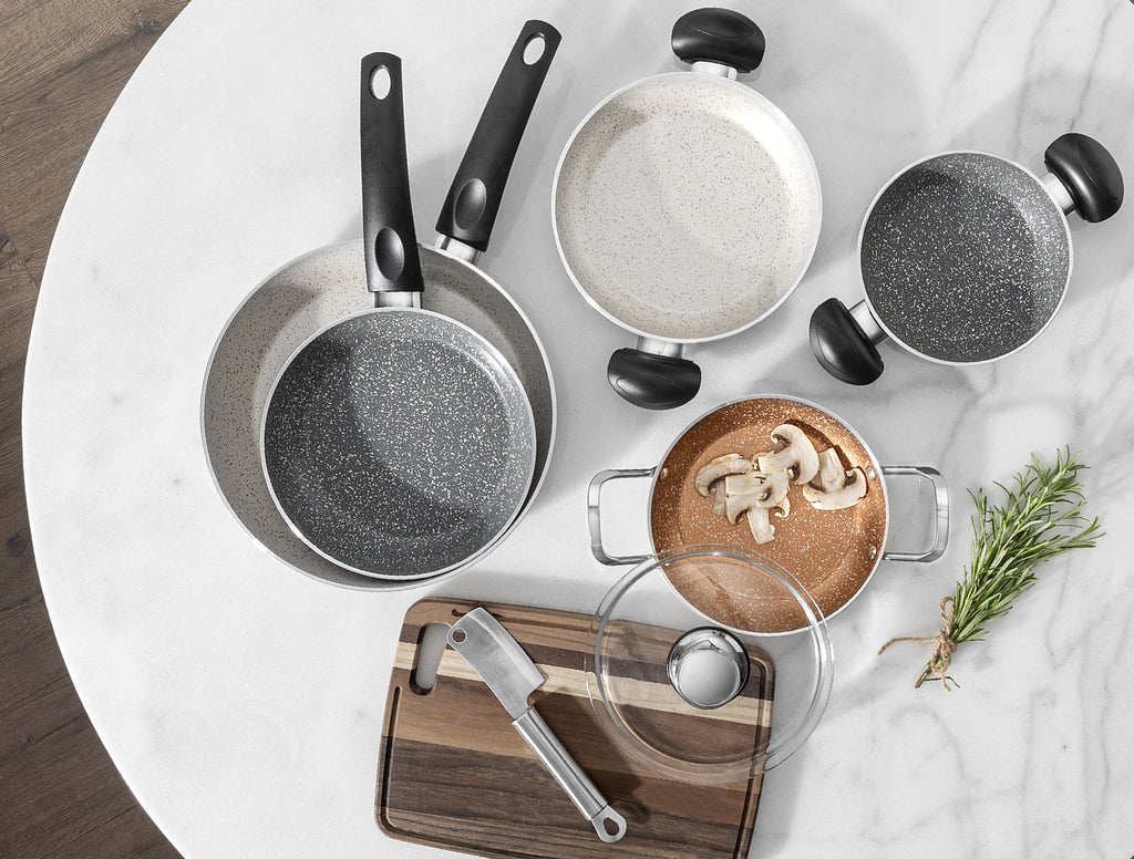Gordes Granite Look Pan And Shallow Pan 2 Pieces - Madame Coco JO