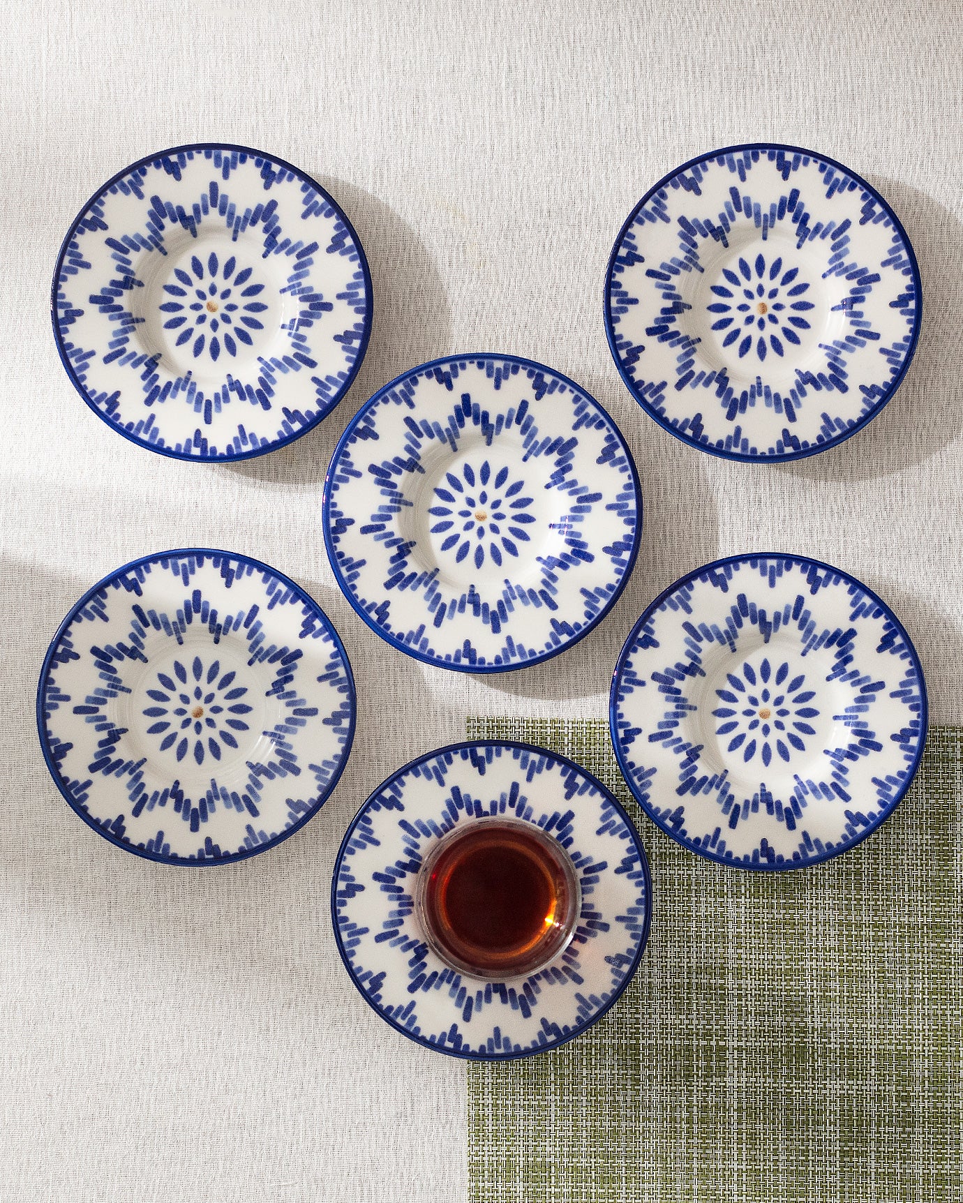Luxe Mixte 6-piece Tea Glass Saucer Set - Madame Coco JO